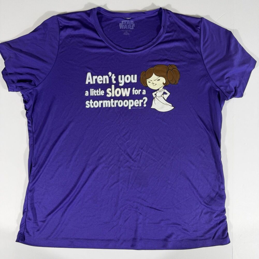 Disney Parks Star Wars runDisney Princess Leia Performance T-Shirt Purple XL